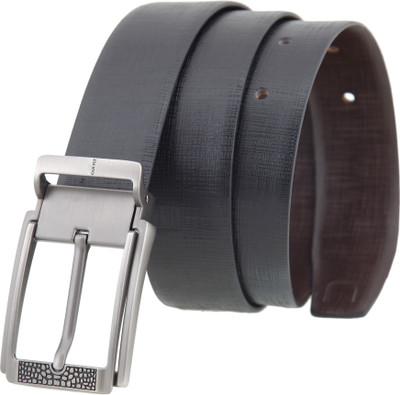 

CANFLY Men Formal, Casual Brown Genuine Leather Reversible Belt, Black