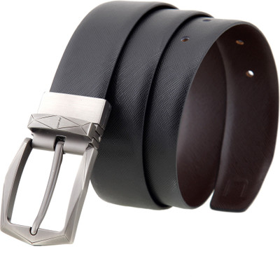 

CANFLY Men Formal, Casual Brown Genuine Leather Reversible Belt, Black