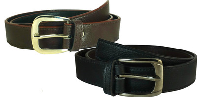 

Ammvi Creations Men Formal Black, Brown Synthetic Belt