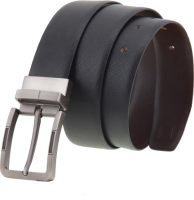 

CANFLY Men Formal, Casual Brown Genuine Leather Reversible Belt, Black