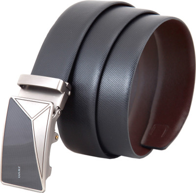 

CANFLY Men Formal, Casual Brown Genuine Leather Reversible Belt, Black