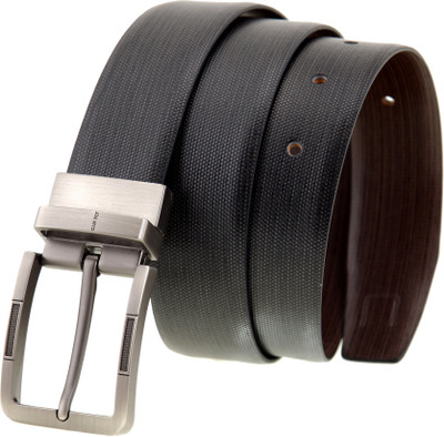 

CANFLY Men Formal, Casual Brown Genuine Leather Reversible Belt, Black