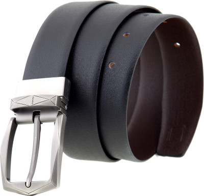 

CANFLY Men Formal, Casual Brown Genuine Leather Reversible Belt, Black