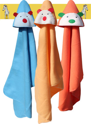 

My NewBorn Plain  Hooded Baby Blanket(Polyester, Beige, Blue, Red