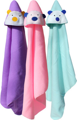 

My NewBorn Plain  Hooded Baby Blanket(Polyester, Green, Pink, Purple