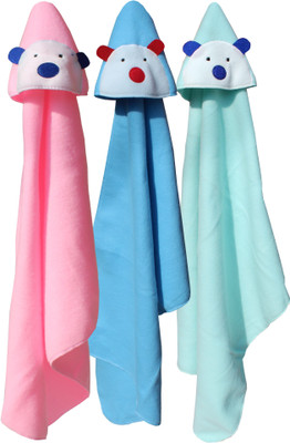 

My NewBorn Plain  Hooded Baby Blanket(Polyester, Green, Pink, Blue, Blue;green;pink