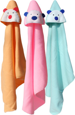 

My NewBorn Plain  Hooded Baby Blanket(Polyester, Green, Pink, Beige, Beige;green;pink