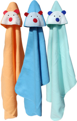

My NewBorn Plain  Hooded Baby Blanket(Polyester, Beige, Blue, Green