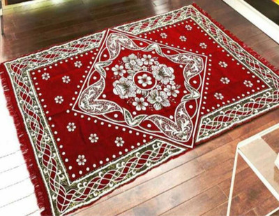 Ridhi Sidhi Collection Maroon Velvet Carpet(150 cm X 210 cm)