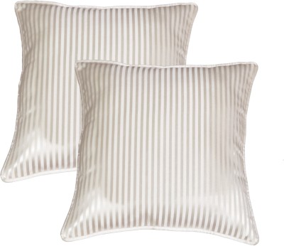 Lushomes Striped Cushions Cover(Pack of 2, 30 cm*30 cm, Beige)