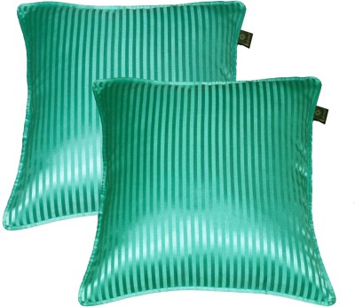 Lushomes Striped Cushions Cover(Pack of 2, 30 cm*30 cm, Green)
