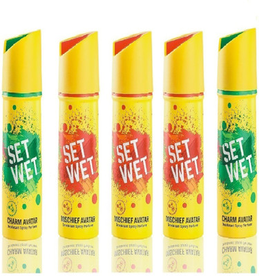 

Set Wet 3 Mischief Avatar And 2 Charm Avatar Set of 5 Deodorant Spray - For Men(150 ml, Pack of 5)