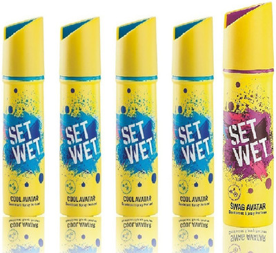 

Set Wet 4 Cool Avatar And 1 Swag Avatar Set of 5 Deodorant Spray - For Men(150 ml, Pack of 5)