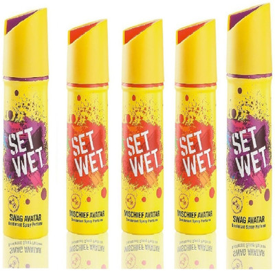 

Set Wet 3 Mischief Avatar And 2 Swag Avatar Set of 5 Deodorant Spray - For Men(150 ml, Pack of 5)