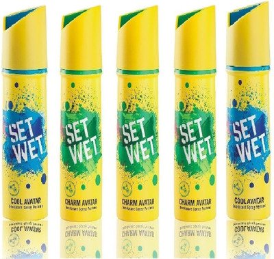 

Set Wet 2 Cool Avatar And 3 Charm Avatar Set of 5 Deodorant Spray - For Men(150 ml, Pack of 5)