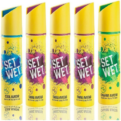 

Set Wet 1 Cool Avatar And 3 Swag Avatar 1 Charm Avatar Set of 5 Deodorant Spray - For Men(150 ml, Pack of 5)