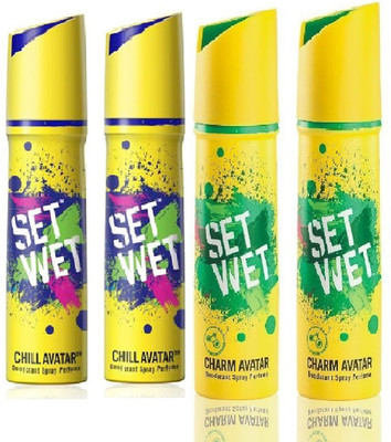 

Set Wet Set Wet Deodorant Spray - For Men(150 ml, Pack of 4)
