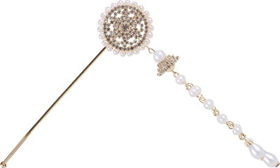 

Pink Rose Princess Charm Hair Pin(Gold)