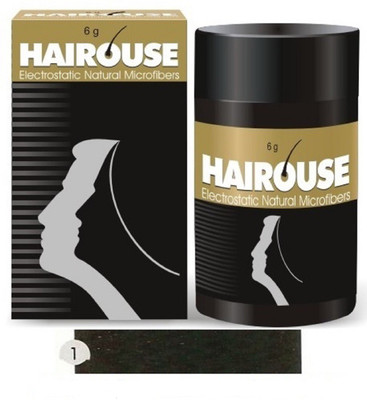 

HAIROUSE Natural Hair Building Microfibers (Jet Black) 6 Gms… BL6N Medium Hair Volumizer Natural Fibers(6 g)