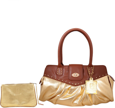 

Nekstyle Messenger Bag(Gold, Brown), Brown;gold