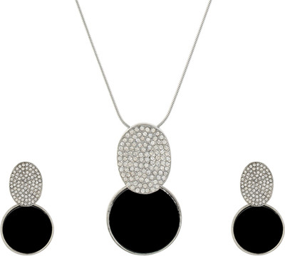 ONE STOP FASHION Alloy Black, Silver Jewellery Set(Pack of 1)