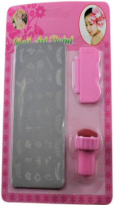 

Ear Lobe & Accessories Template Konad Stamping Image Plates set , Nail Polish Stamps for Manicure Tools(Pink)