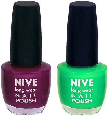 

Nive Colour Blast Nail Polish1305201719 Purple,Green(Pack of 2)