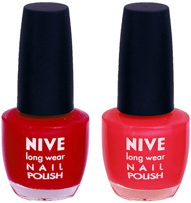 

Nive Colour Blast Nail Polish1305201617 Red,Pink(Pack of 2)