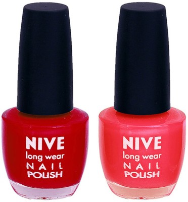 

Nive Colour Blast Nail Polish1305201606 Red,Pink(Pack of 2)