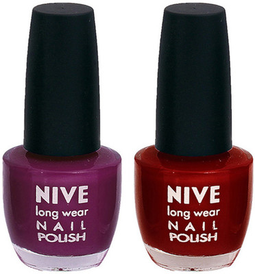 

Nive Colour Blast Nail Polish1305201702 Purple,Red(Pack of 2)