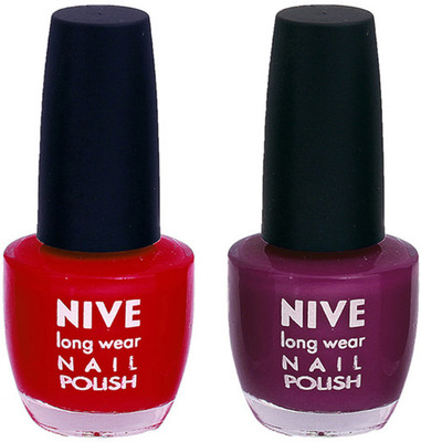

Nive Colour Blast Nail Polish1305201628 Red,Purple(Pack of 2)