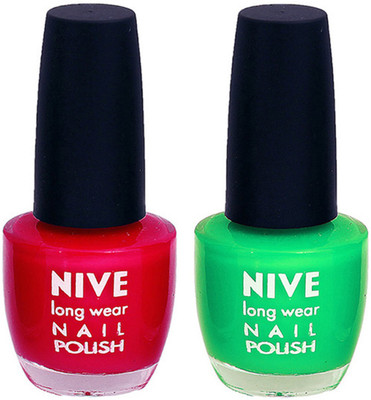 

Nive Colour Blast Nail Polish1305201648 Pink,Green(Pack of 2)