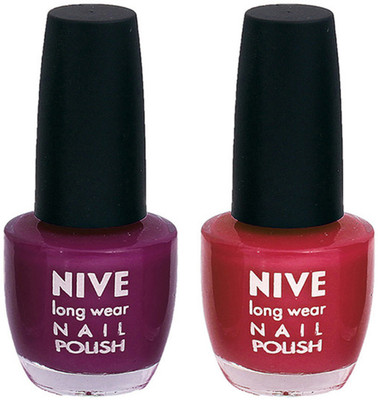 

Nive Colour Blast Nail Polish1305201708 Purple,Pink(Pack of 2)