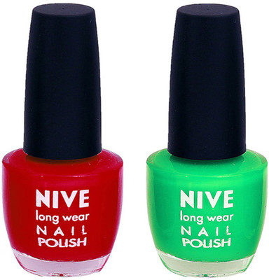

Nive Colour Blast Nail Polish1305201612 Red,Green(Pack of 2)
