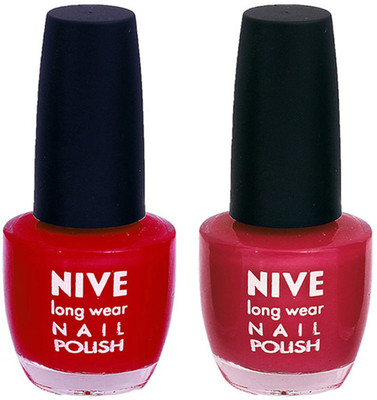 Nive Colour Blast Nail Polish1305201619 Red,Pink(Pack of 2)