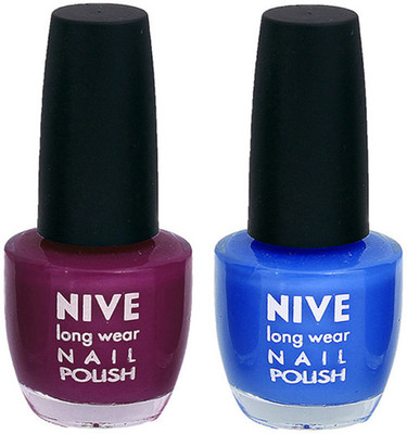 

Nive Colour Blast Nail Polish1305201716 Purple,Blue(Pack of 2)