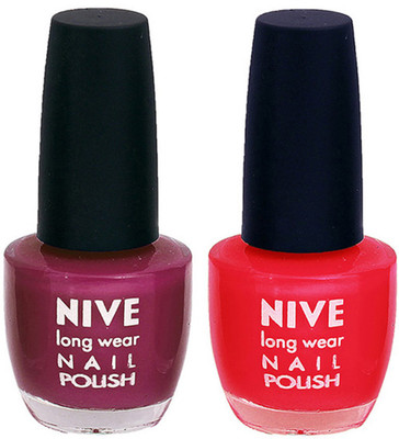 

Nive Colour Blast Nail Polish1305201687 Purple,Red(Pack of 2)