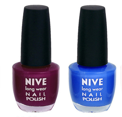 

Nive Colour Blast Nail Polish 018 Purple,Blue(Pack of 2)