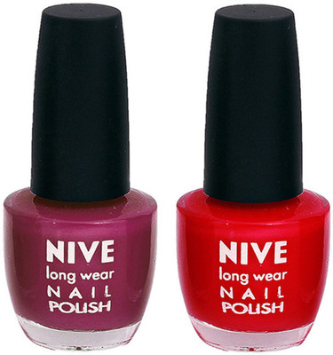 

Nive Colour Blast Nail Polish1305201691 Purple,Red(Pack of 2)