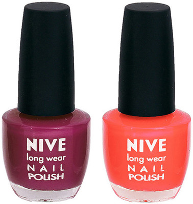 

Nive Colour Blast Nail Polish1305201689 Purple,Orange(Pack of 2)