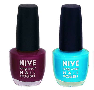 

Nive Colour Blast Nail Polish 016 Purple,Blue(Pack of 2)