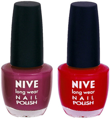 

Nive Colour Blast Nail Polish1305201696 Purple,Red(Pack of 2)