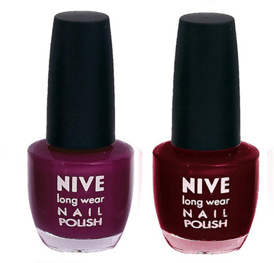 

Nive Colour Blast Nail Polish 0091 Purple,Red(Pack of 2)