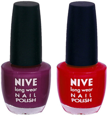 

Nive Colour Blast Nail Polish1305201730 Purple,Red(Pack of 2)