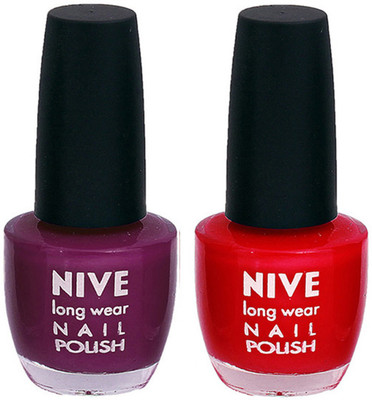 

Nive Colour Blast Nail Polish1305201727 Purple,Red(Pack of 2)