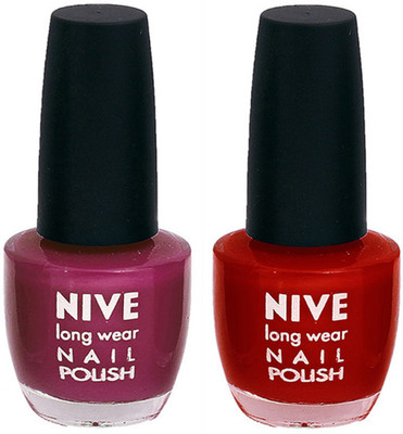

Nive Colour Blast Nail Polish1305201666 Purple,Red(Pack of 2)