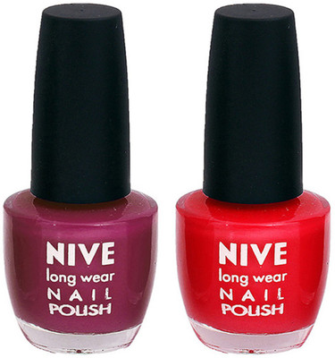 

Nive Colour Blast Nail Polish1305201681 Purple,Red(Pack of 2)