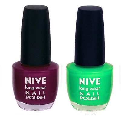 

Nive Colour Blast Nail Polish 0071 Purple,Green(Pack of 2)