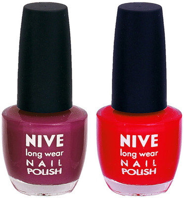 

Nive Colour Blast Nail Polish1305201677 Purple,Red(Pack of 2)