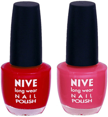 

Nive Colour Blast Nail Polish1305201608 Red,Pink(Pack of 2)